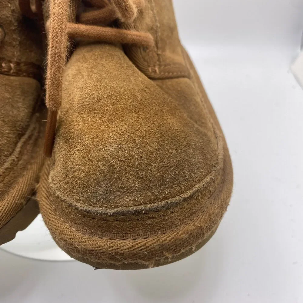 UGG Kids Neumel II Boots Toddler 7 Brown Chesnut Suede Lace Up Zipper